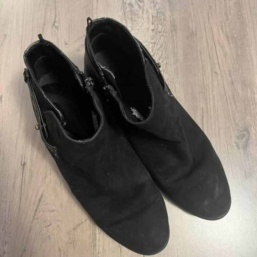 Black Faux Suede Ankle Boots Size 8